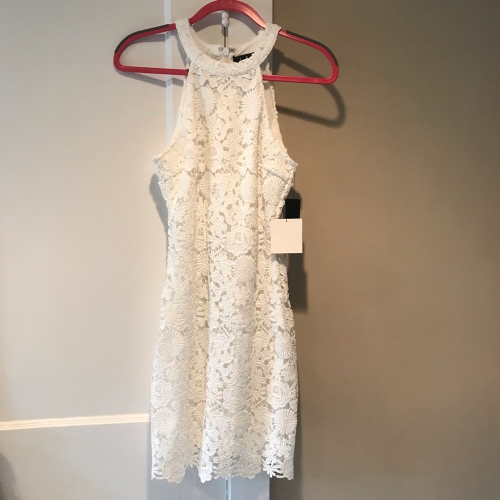 NWT Lulu’s Love Poem Ivory Lace Mini Dress Size M